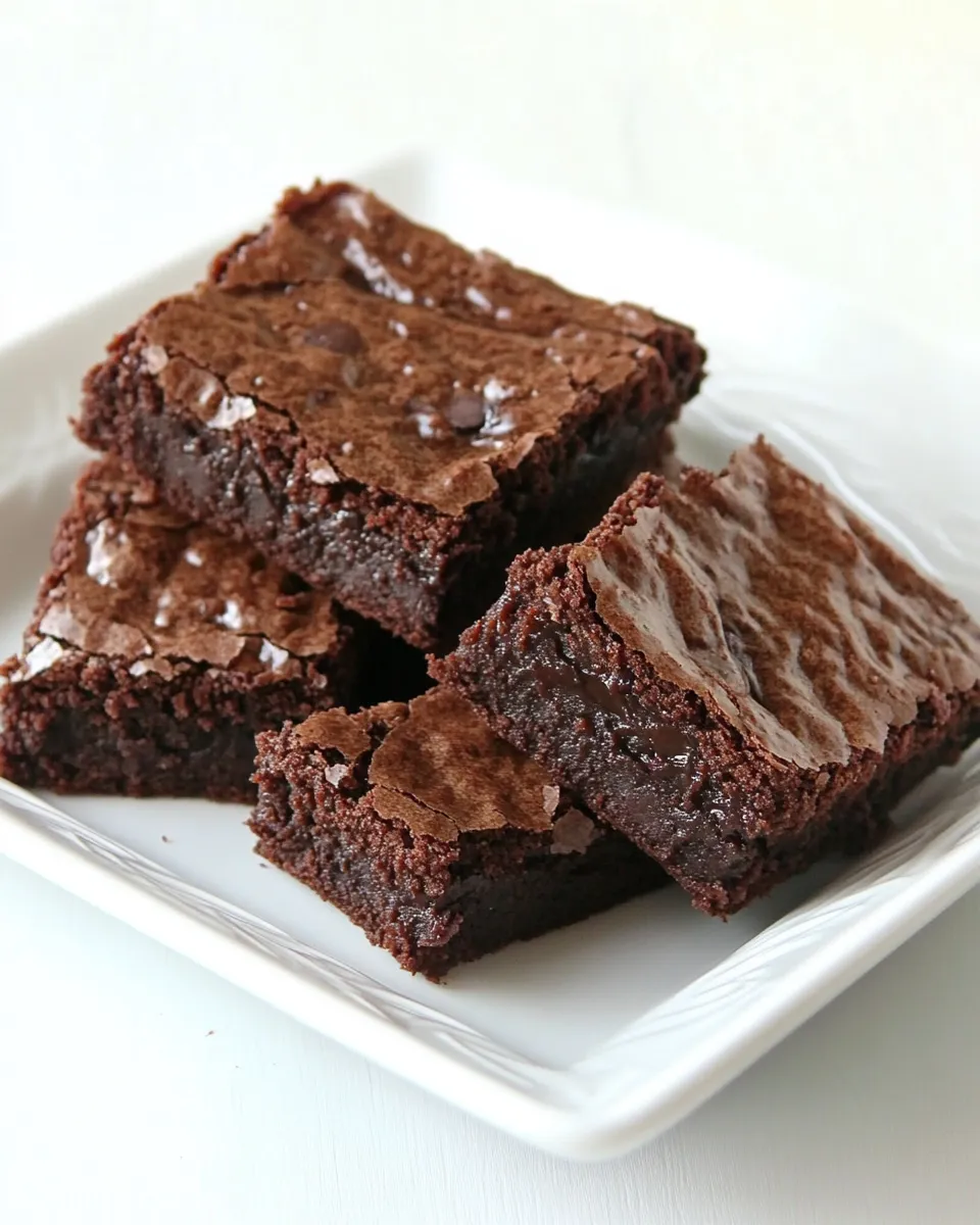 Easy Outrageously Amazing One-Bowl 5-Ingredient Brownies recipe photo