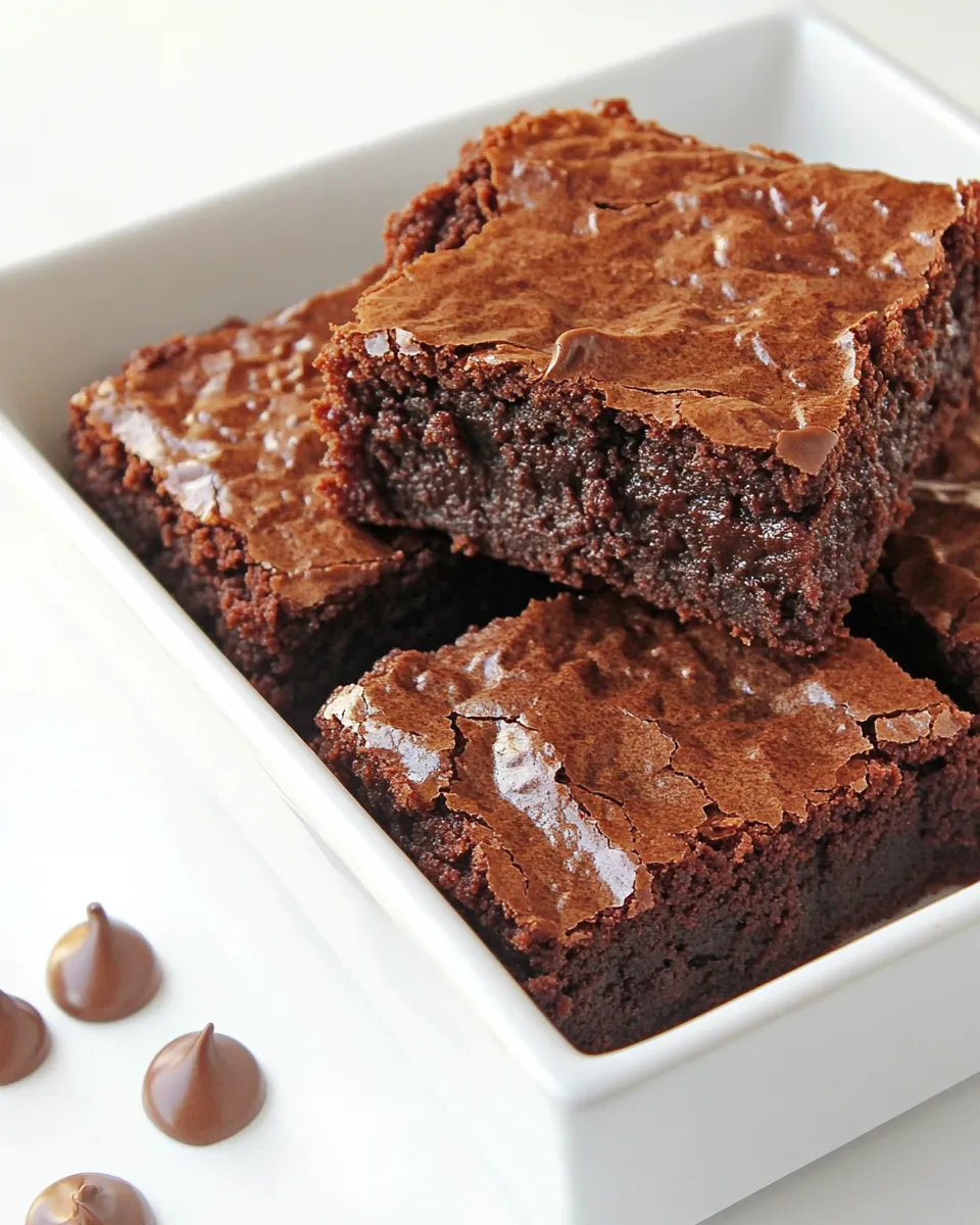 Classic Outrageously Amazing One-Bowl 5-Ingredient Brownies shot