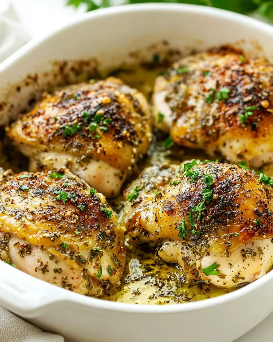 Delicious Oven Baked Chicken Thighs image