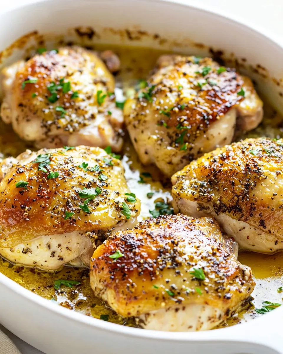Classic Oven Baked Chicken Thighs shot