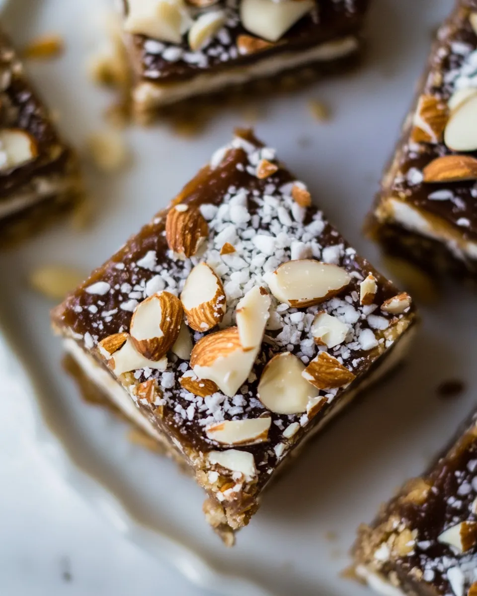 Homemade Paleo And Vegan Almond-Salted No-Bake Bars photo