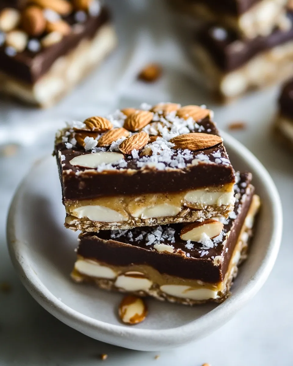 Easy Paleo And Vegan Almond-Salted No-Bake Bars recipe photo