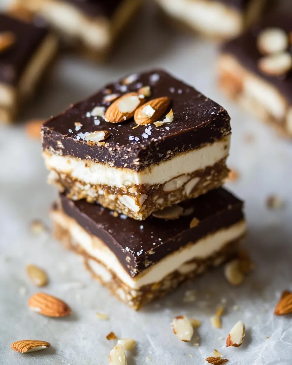 Healthy Paleo And Vegan Almond-Salted No-Bake Bars shot