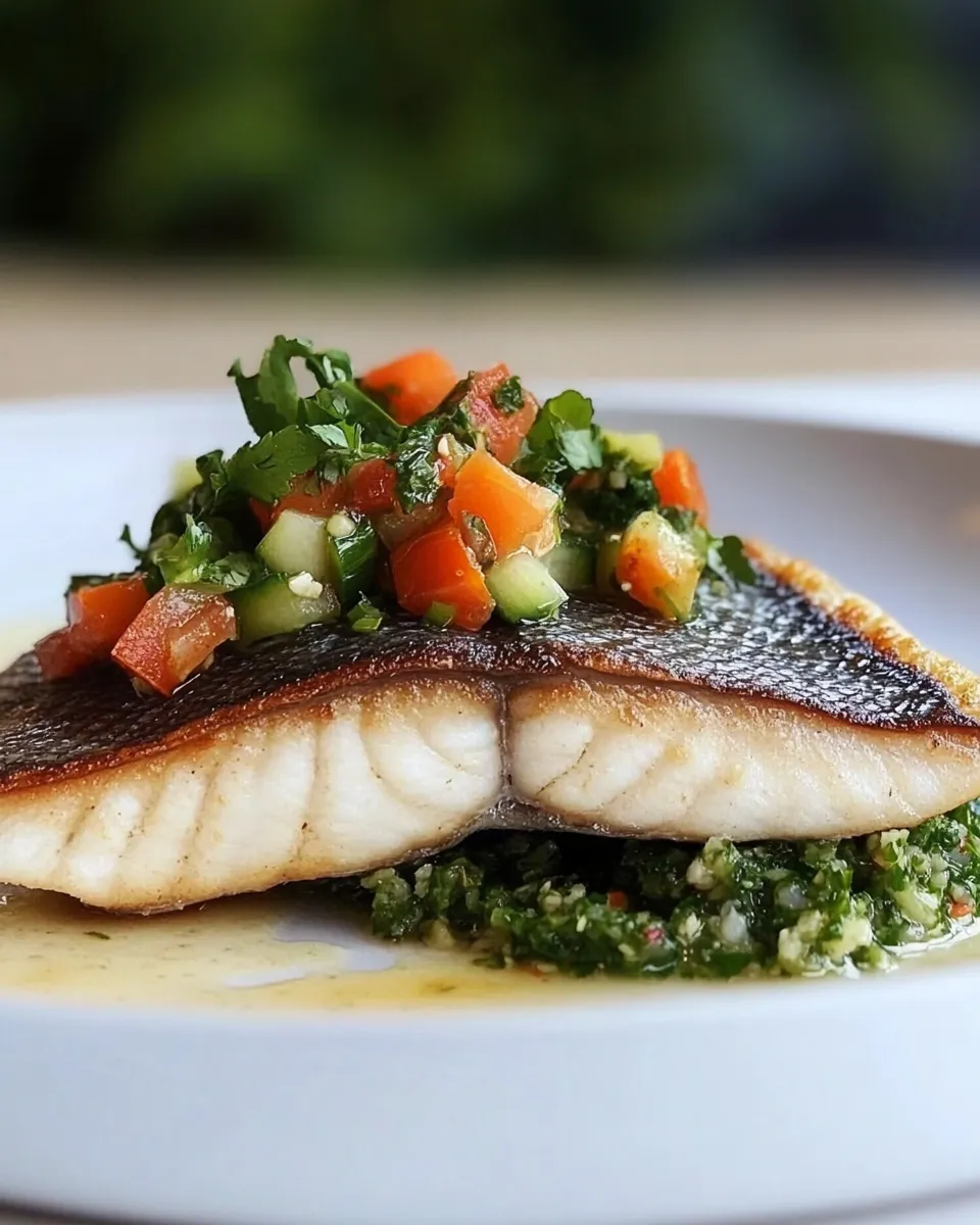 Classic Pan Fried Sea Bass with Celery Pure & Tabbouleh image