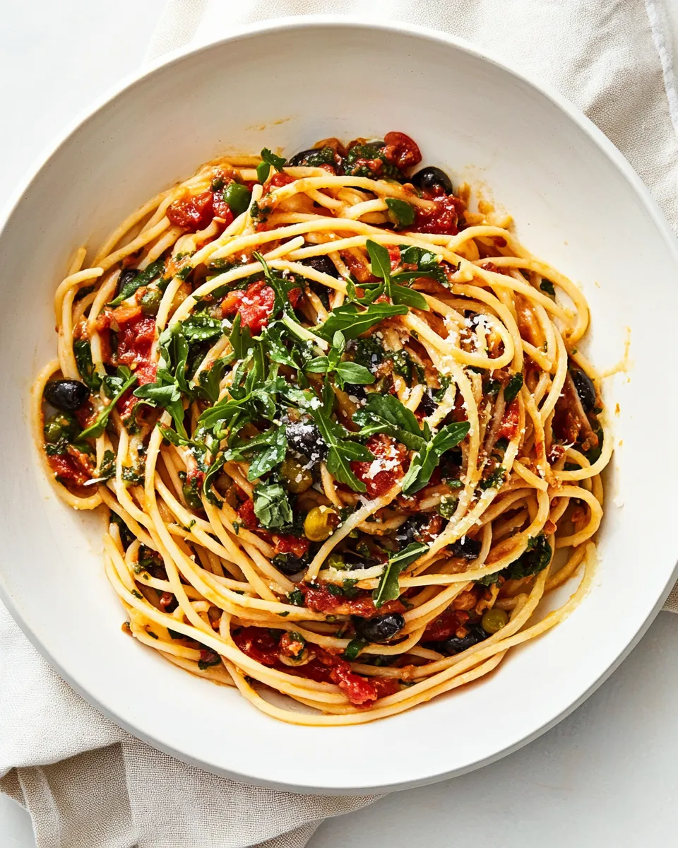 Easy Pasta Puttanesca recipe photo