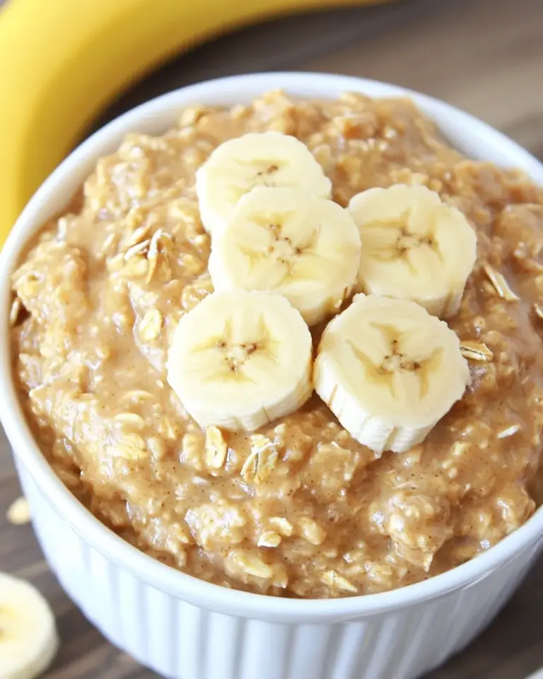 Easy Peanut Butter Banana Crockpot Oatmeal photo