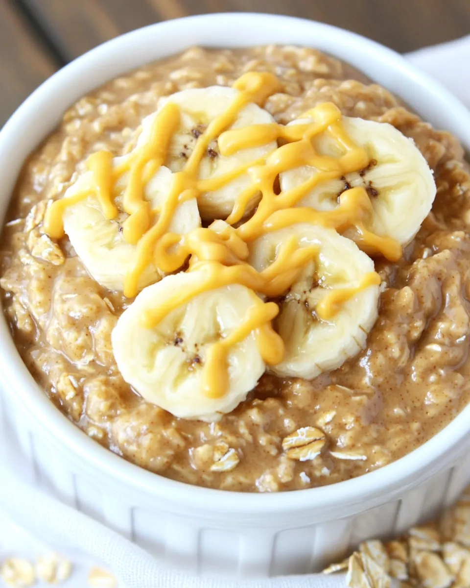 Healthy Peanut Butter Banana Crockpot Oatmeal recipe photo