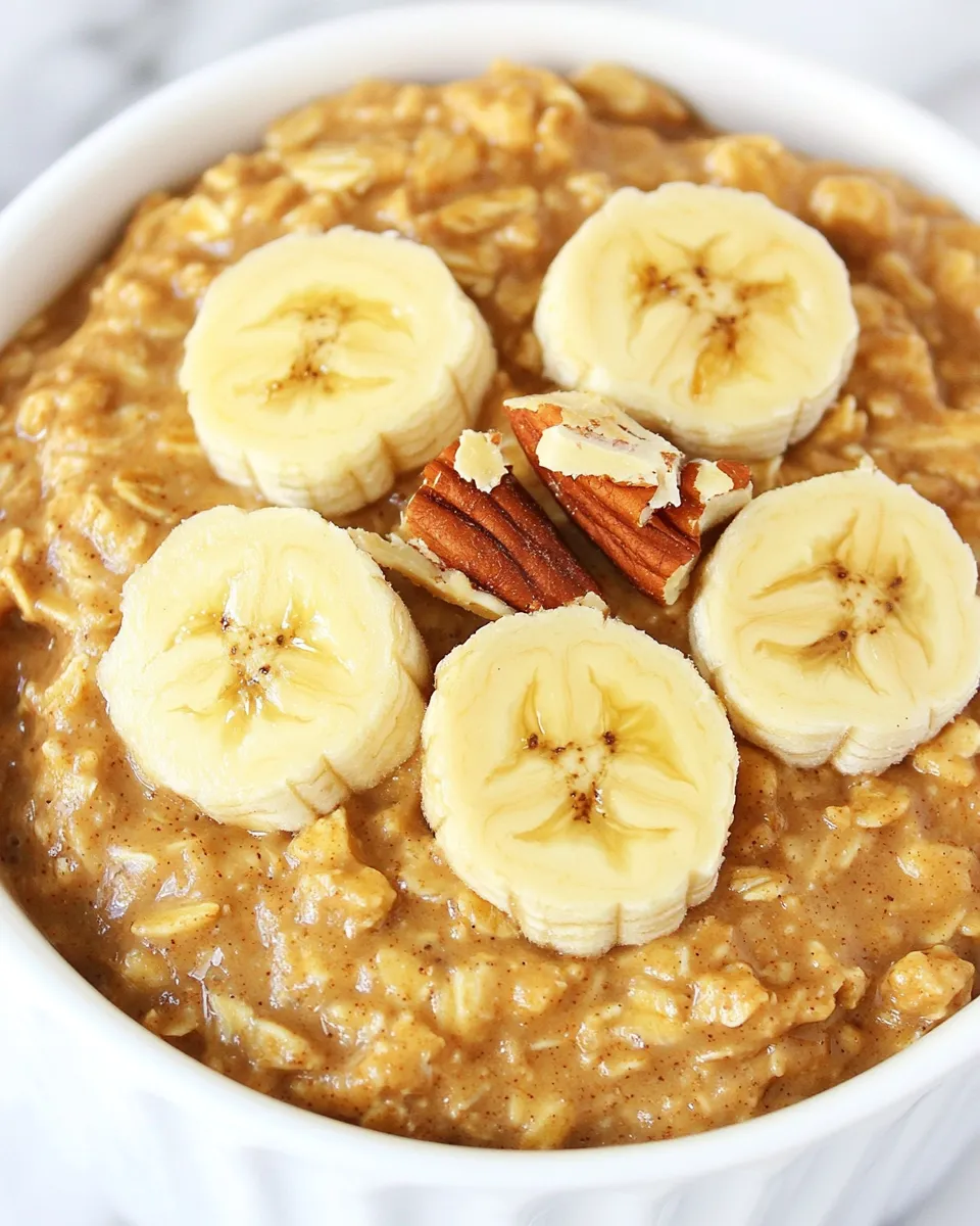 Classic Peanut Butter Banana Crockpot Oatmeal shot
