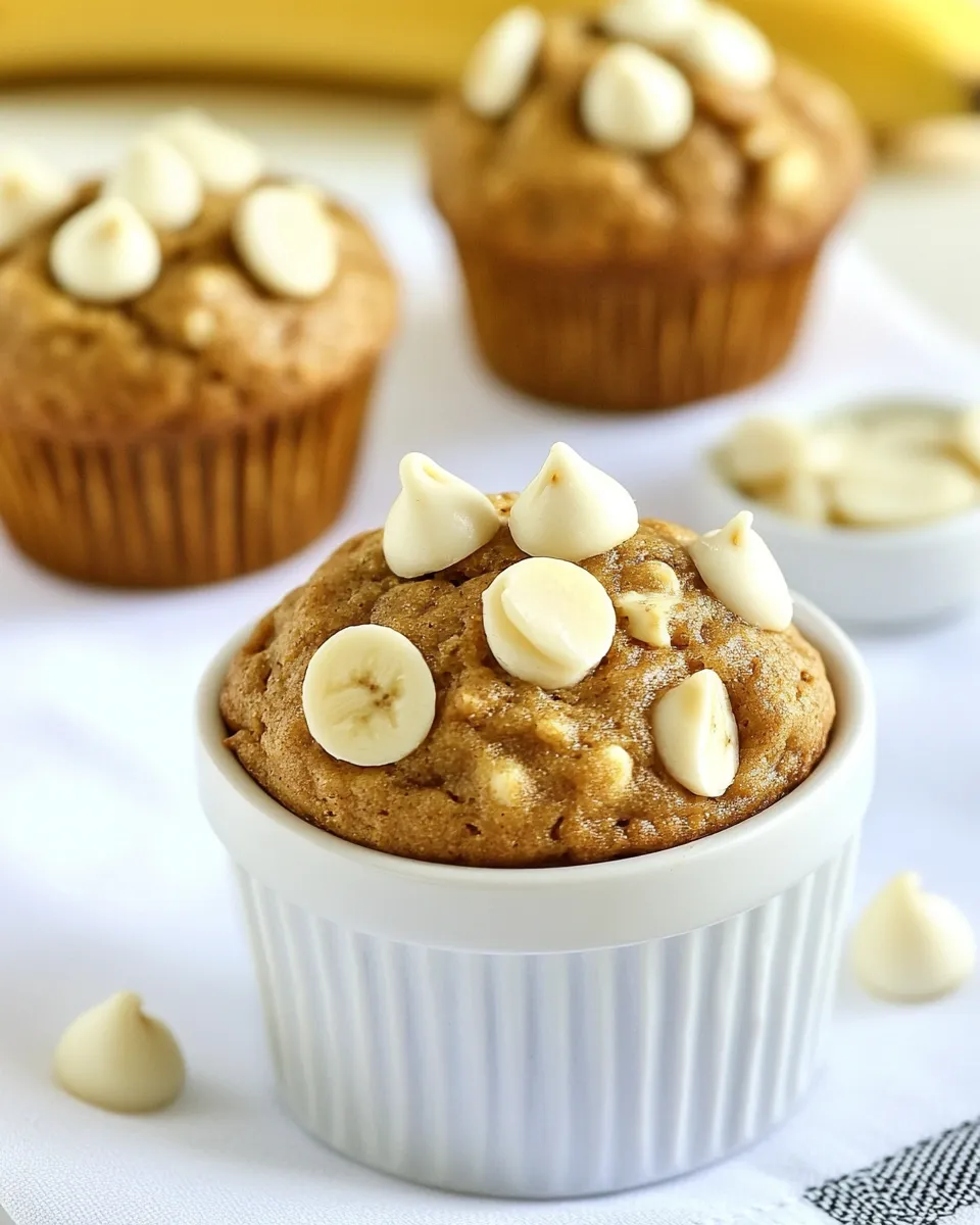 Homemade Peanut Butter Banana White Chocolate Chip Muffins photo