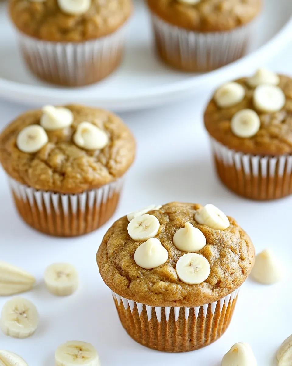 Easy Peanut Butter Banana White Chocolate Chip Muffins recipe photo