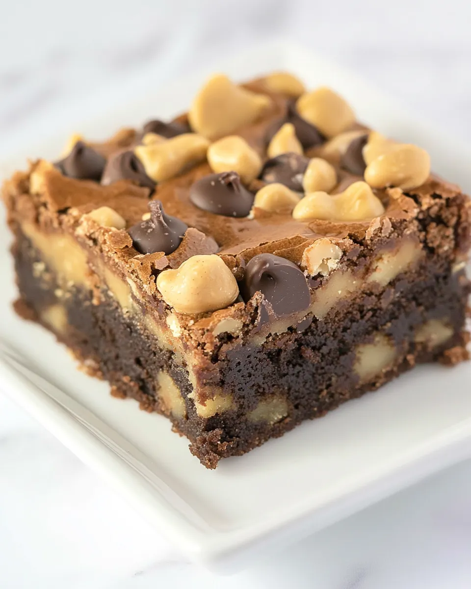 Homemade Peanut Butter Chocolate Brownies photo