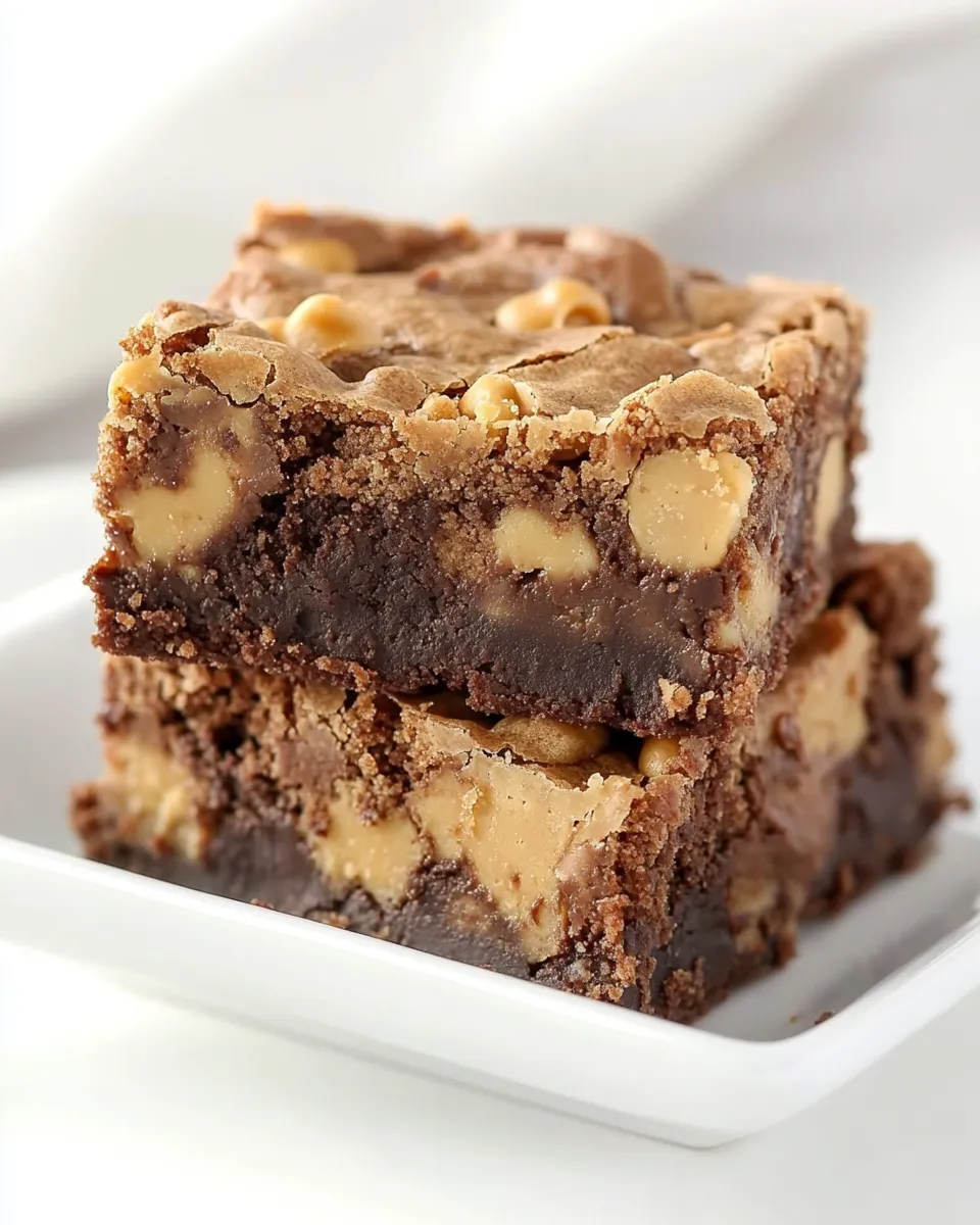 Easy Peanut Butter Chocolate Brownies recipe photo