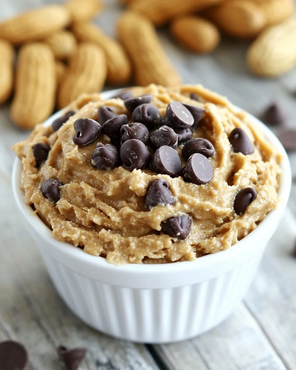 Homemade Peanut Butter Chocolate Chip Cookie Dough Dip Recipe photo