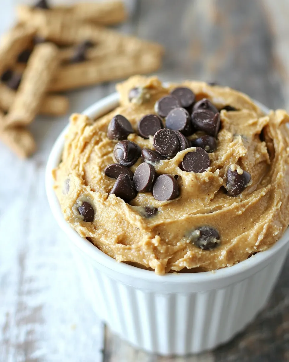 Classic Peanut Butter Chocolate Chip Cookie Dough Dip Recipe image