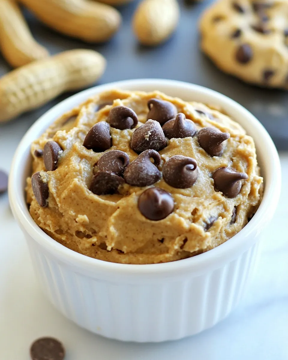 Delicious Peanut Butter Chocolate Chip Cookie Dough Dip Recipe dish photo