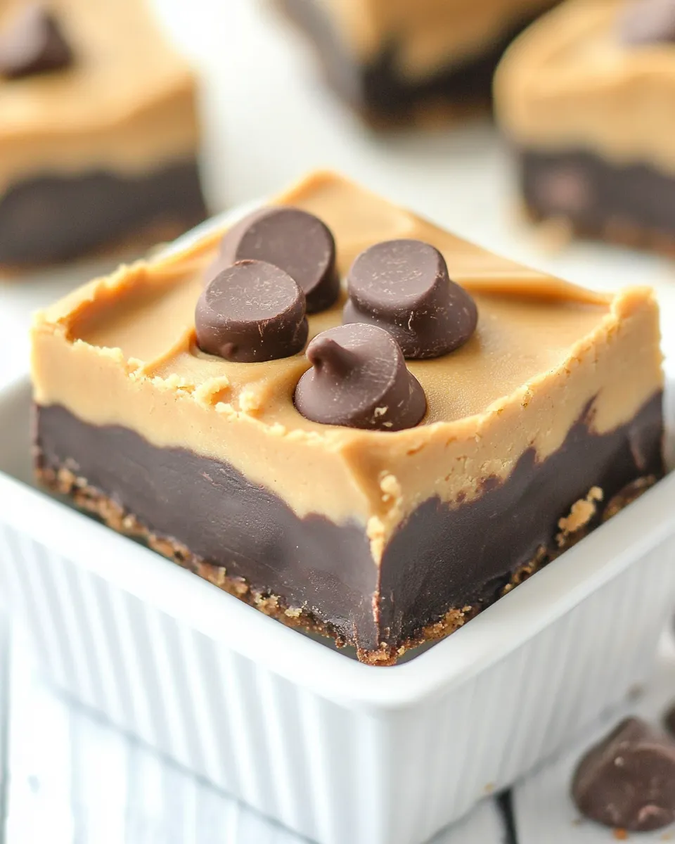 Easy Peanut Butter Chocolate Cookie Dough Bars recipe photo