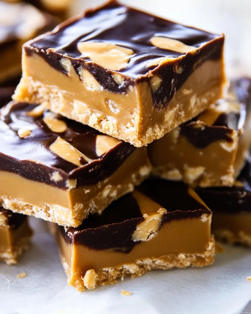 Delicious Peanut Butter Fudge Bars shot