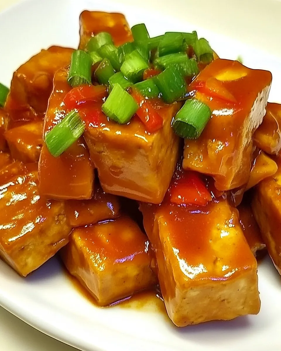 Delicious Peanut Butter Tofu with Sriracha image