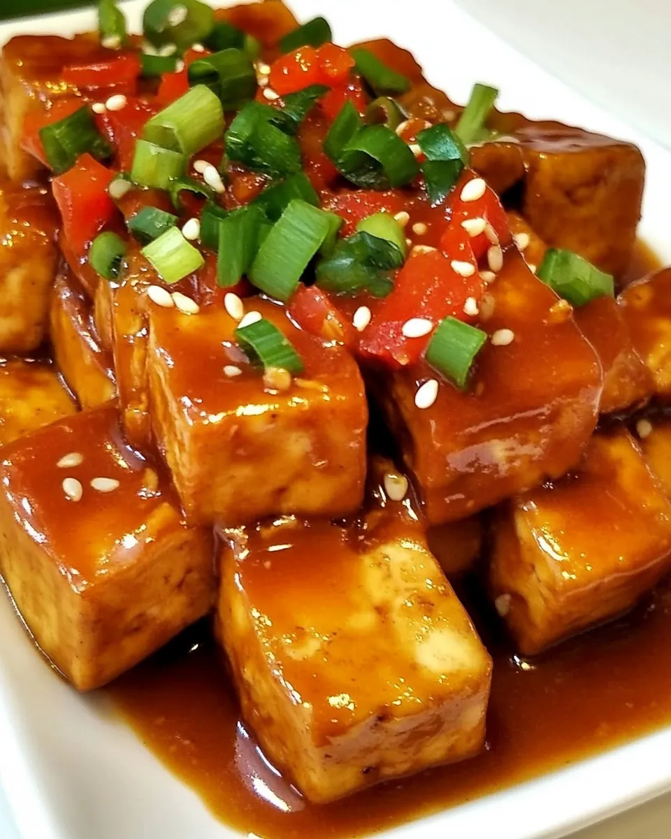 Quick Peanut Butter Tofu with Sriracha recipe photo