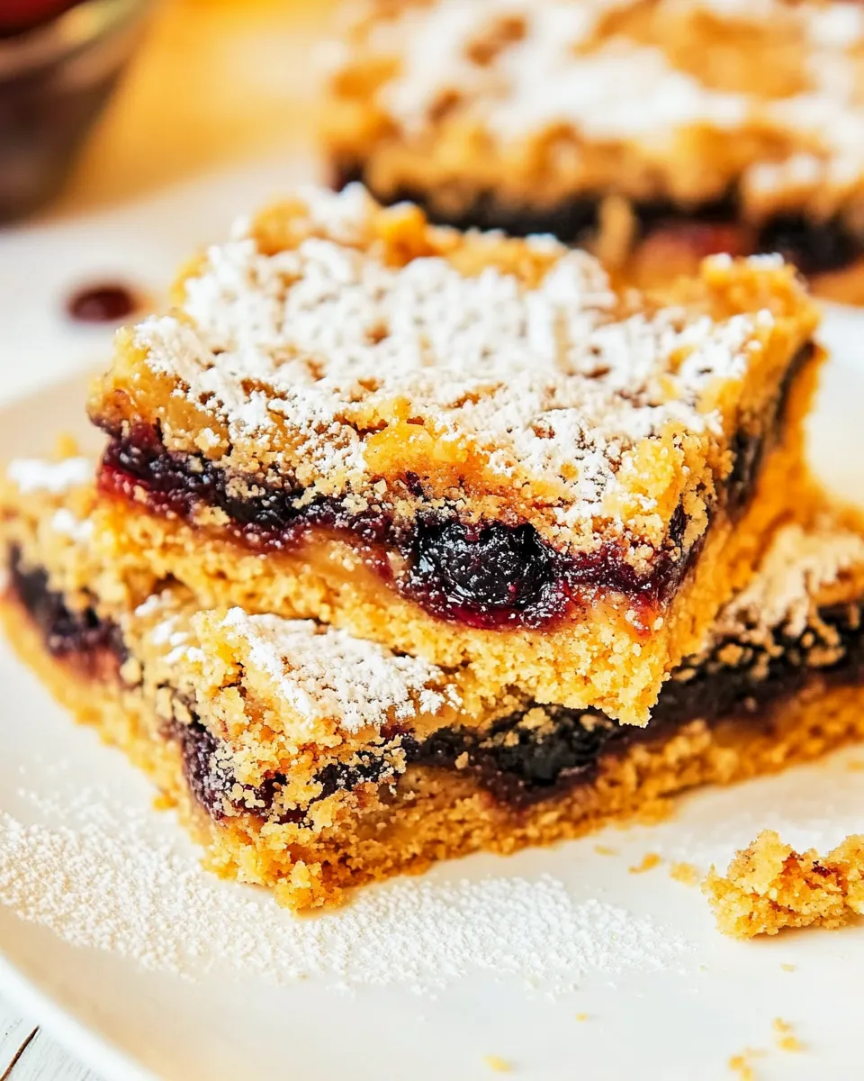 Delicious Peanut Butter and Jelly Bars shot