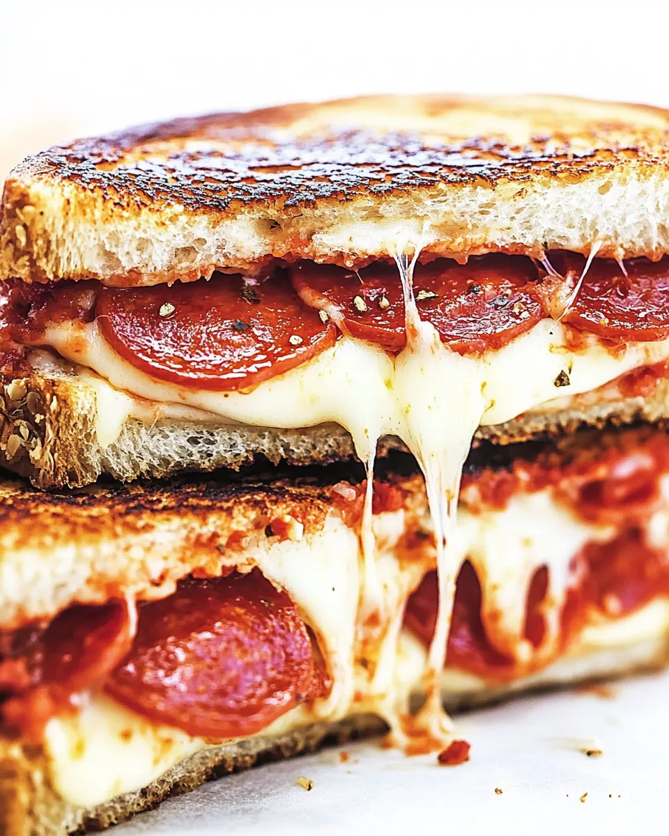 Homemade Pepperoni Pizza Grilled Cheese Sandwiches photo