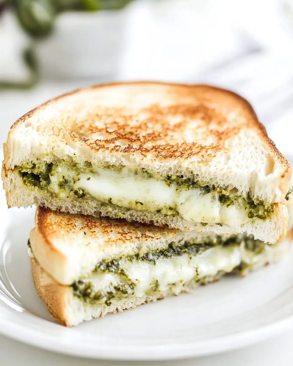 Homemade Pesto Grilled Cheese Sandwich photo