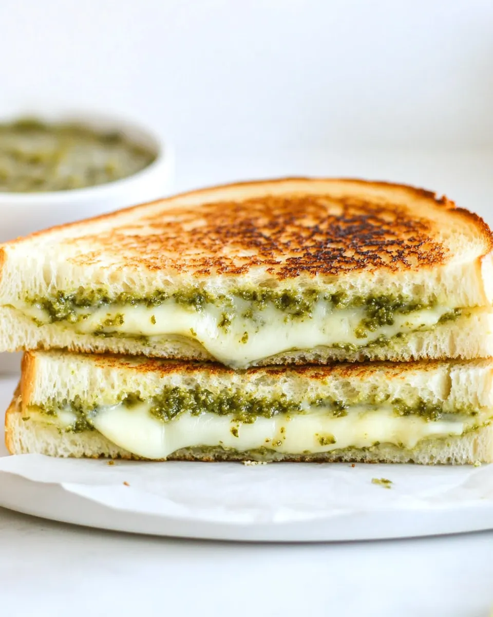 Easy Pesto Grilled Cheese Sandwich recipe photo