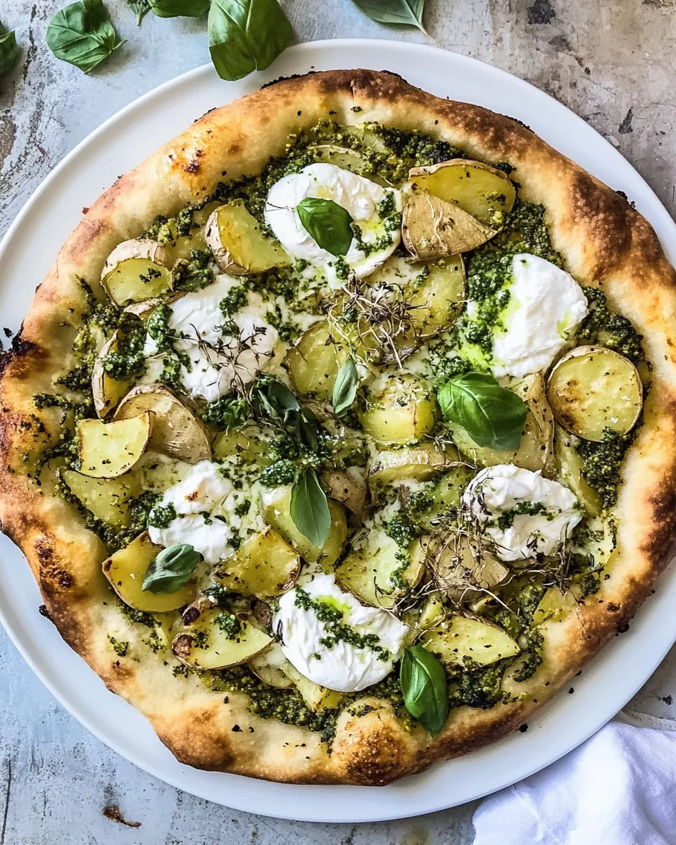 Ultimate Pesto Potato and Burrata Pizza. image