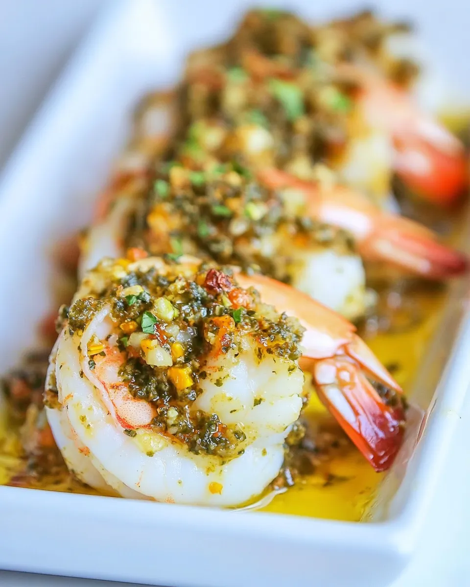 Delicious Pesto Stuffed Shrimps image