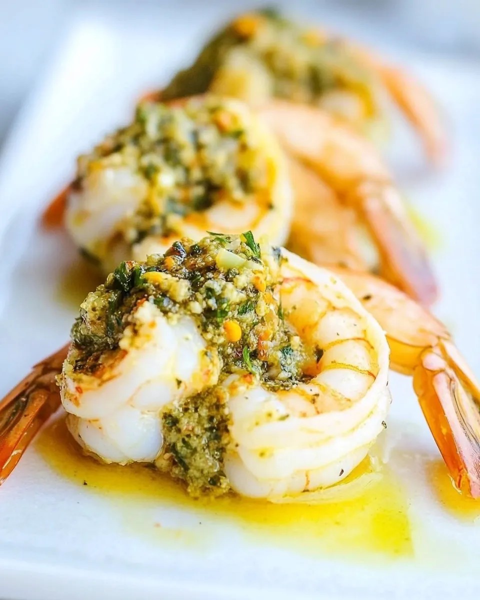 Homemade Pesto Stuffed Shrimps recipe photo