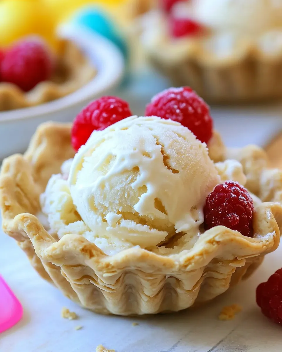 Easy Pie Crust Ice Cream Bowls recipe photo