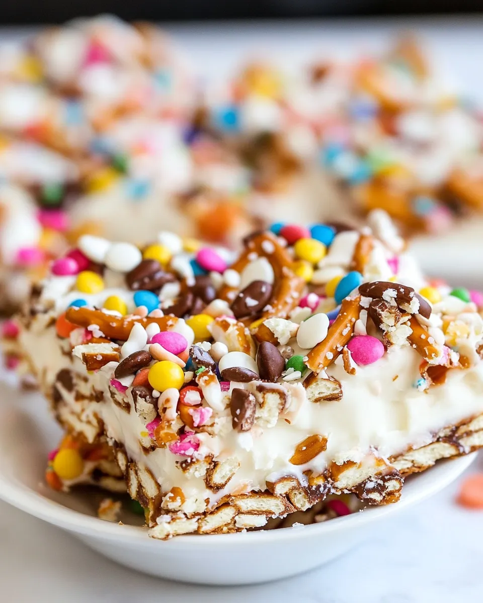 Delicious Pretzel Bark Candy shot