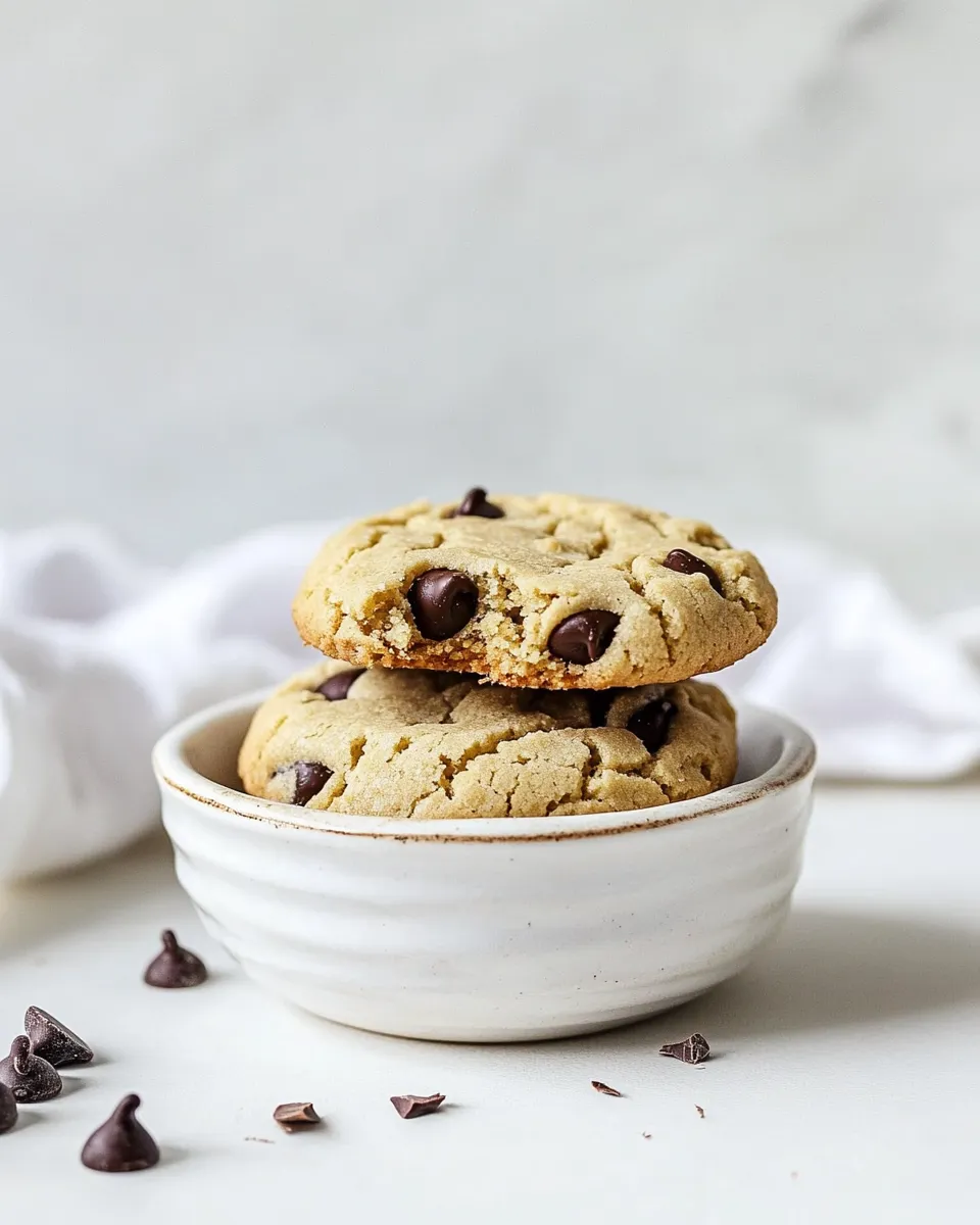 Sweet Puffy Peanut Butter Cookies with Chocolate Chips. dish image