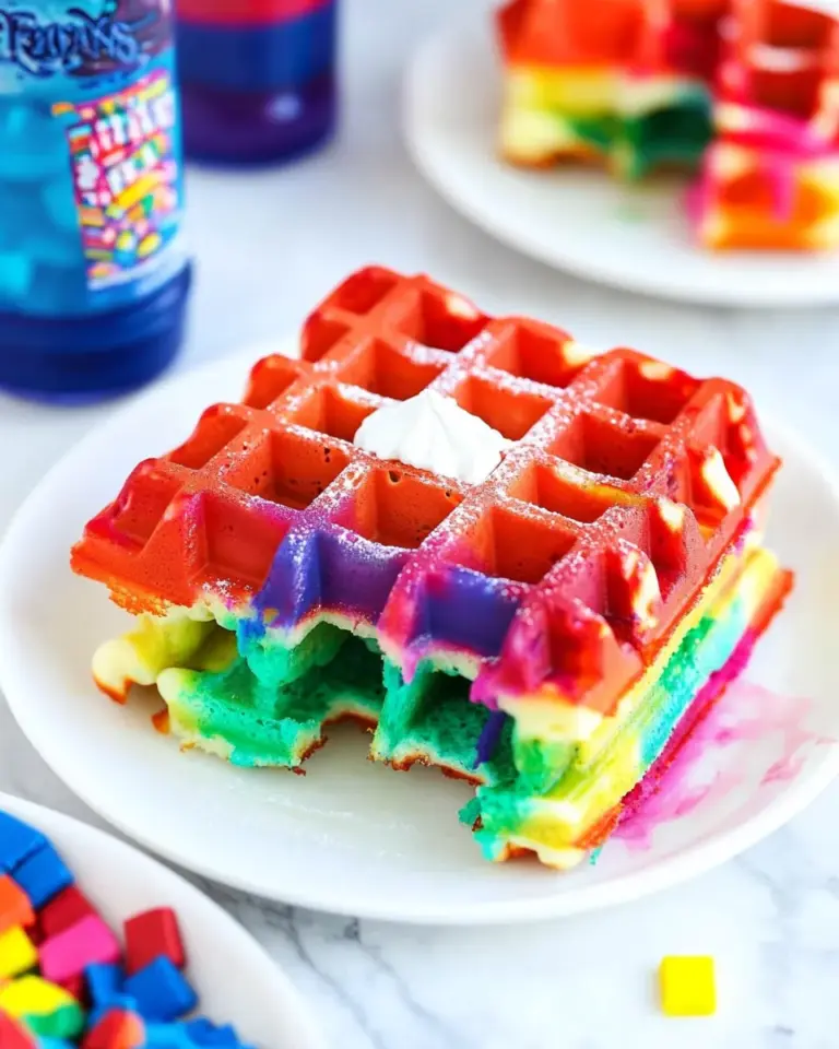 Homemade Rainbow Waffles Recipe photo