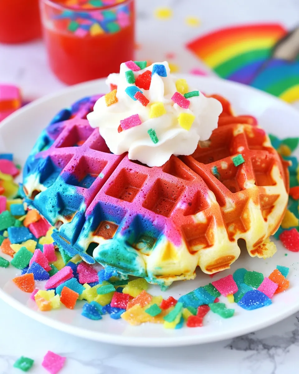 Easy Rainbow Waffles Recipe shot