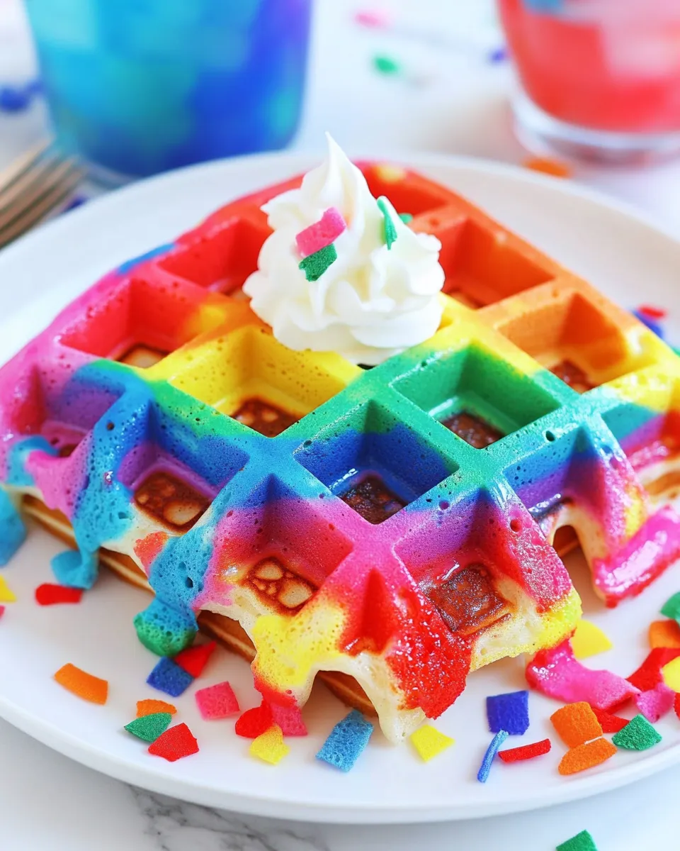Delicious Rainbow Waffles Recipe recipe photo