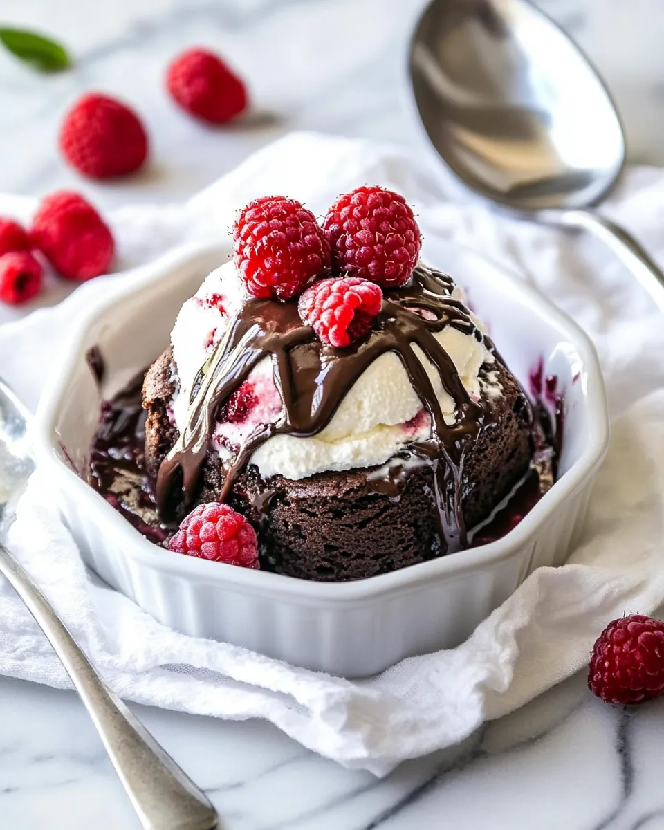 Easy Raspberry Swirl Brownie Sundae For Two recipe image