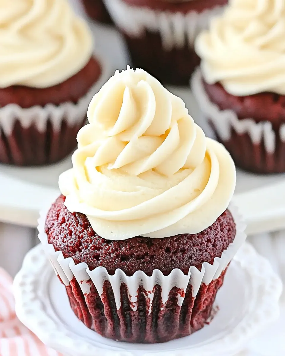 Classic Red Velvet Cupcakes with Cream Cheese Frosting image