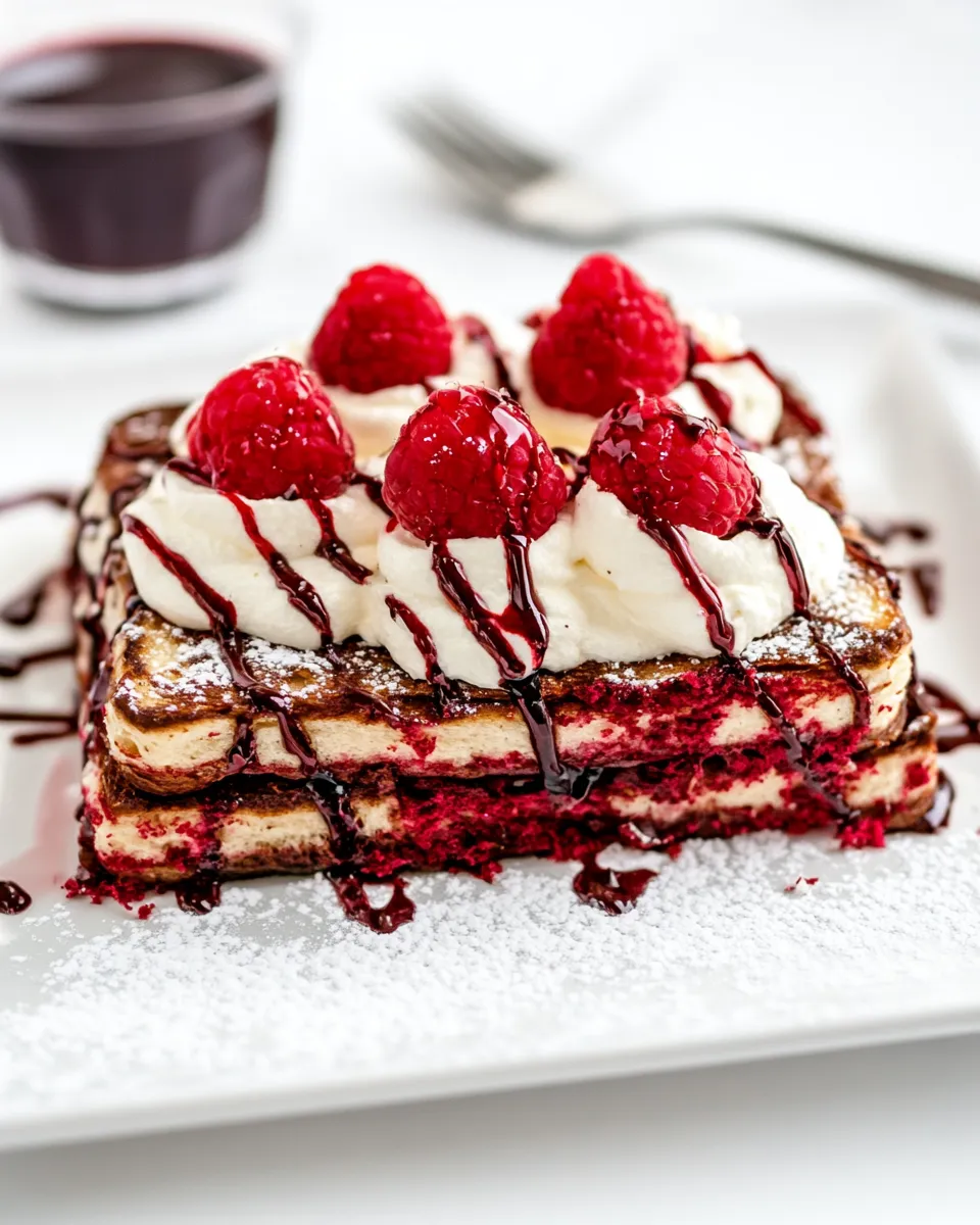 Delicious Red Velvet French Toast shot