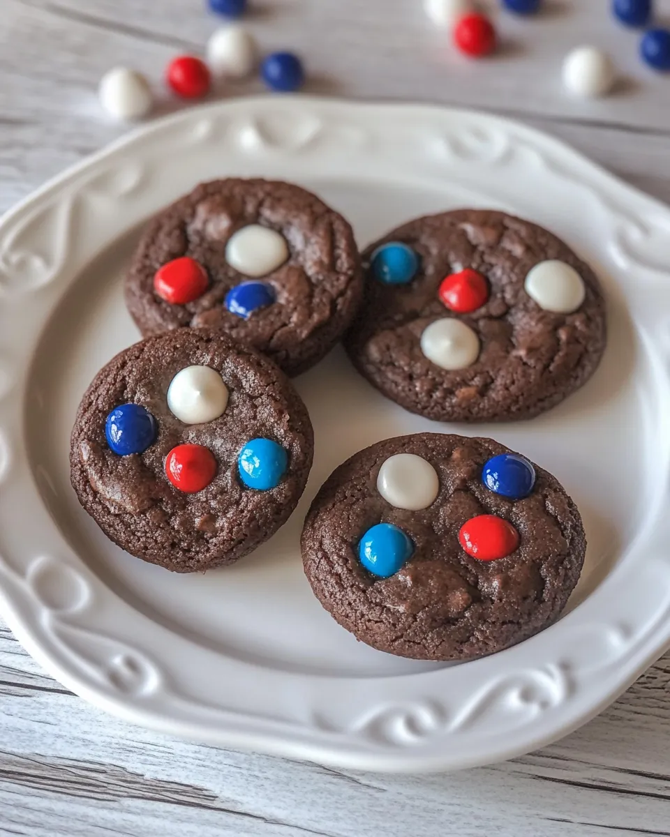 Classic Red White and Blue Brownie Cookies image