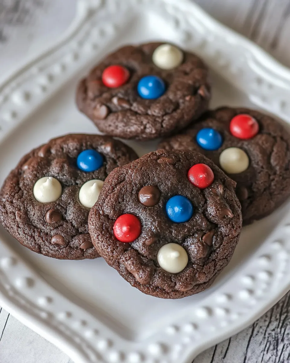 Easy Red White and Blue Brownie Cookies recipe photo