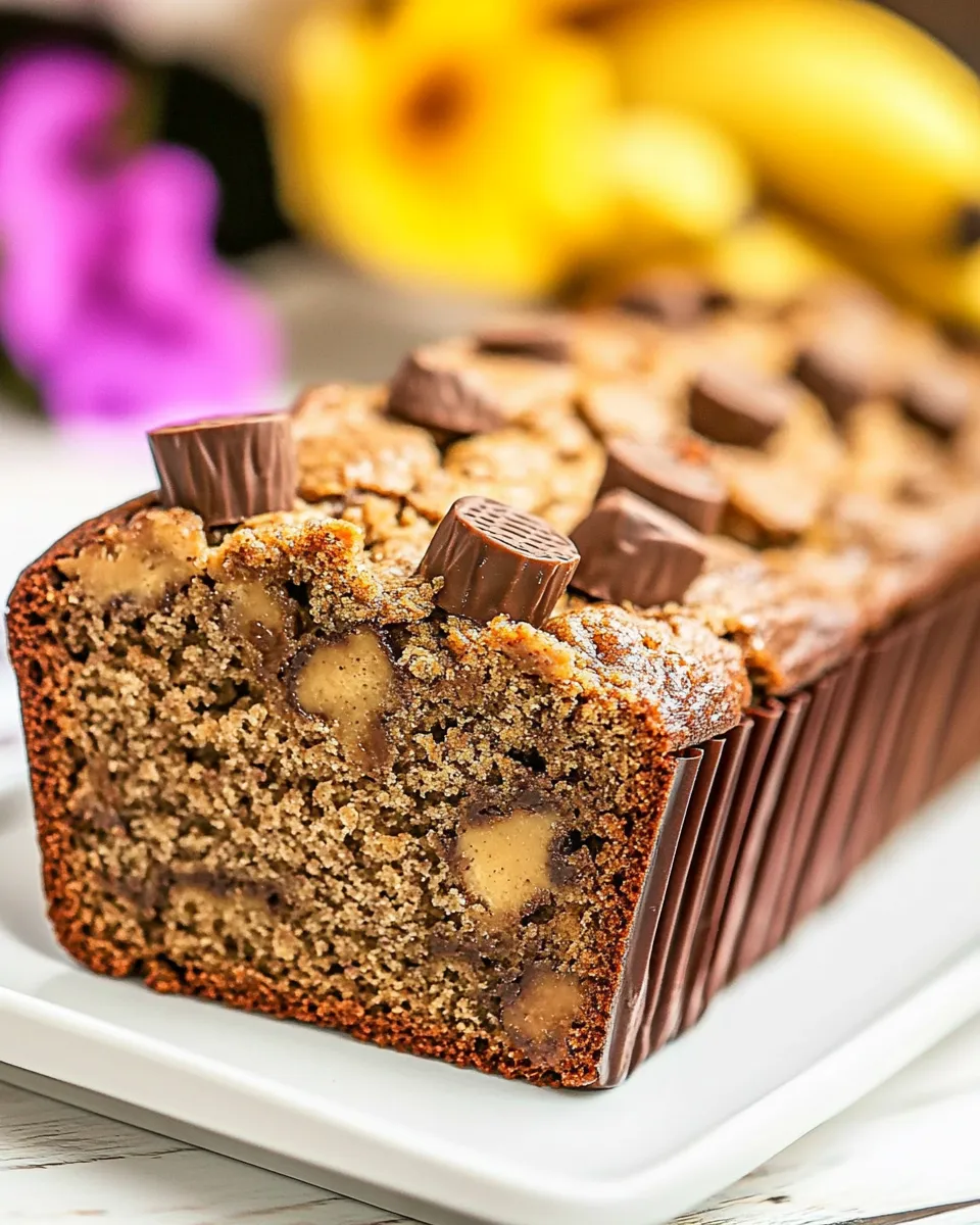 Easy Reeses Peanut Butter Cup Banana Bread recipe photo
