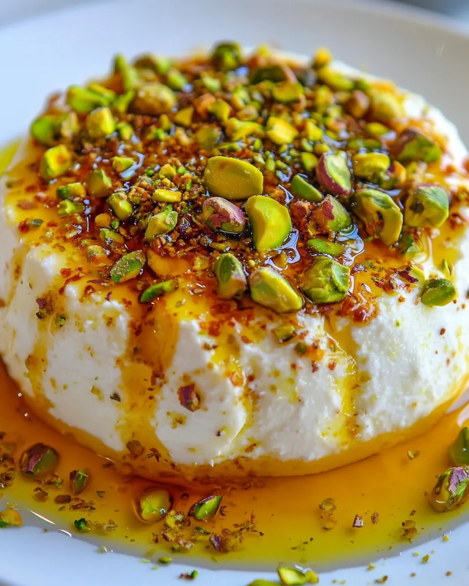 Delicious Ricotta with Honey & Pistachios shot
