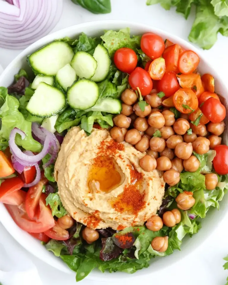 Homemade Roasted Chickpea Salad with Hummus photo