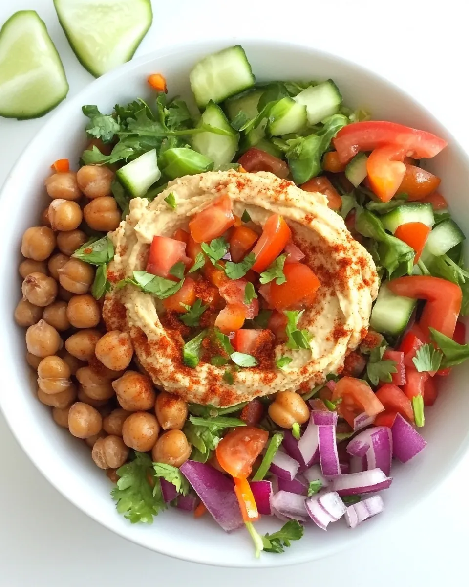 Quick Roasted Chickpea Salad with Hummus recipe photo