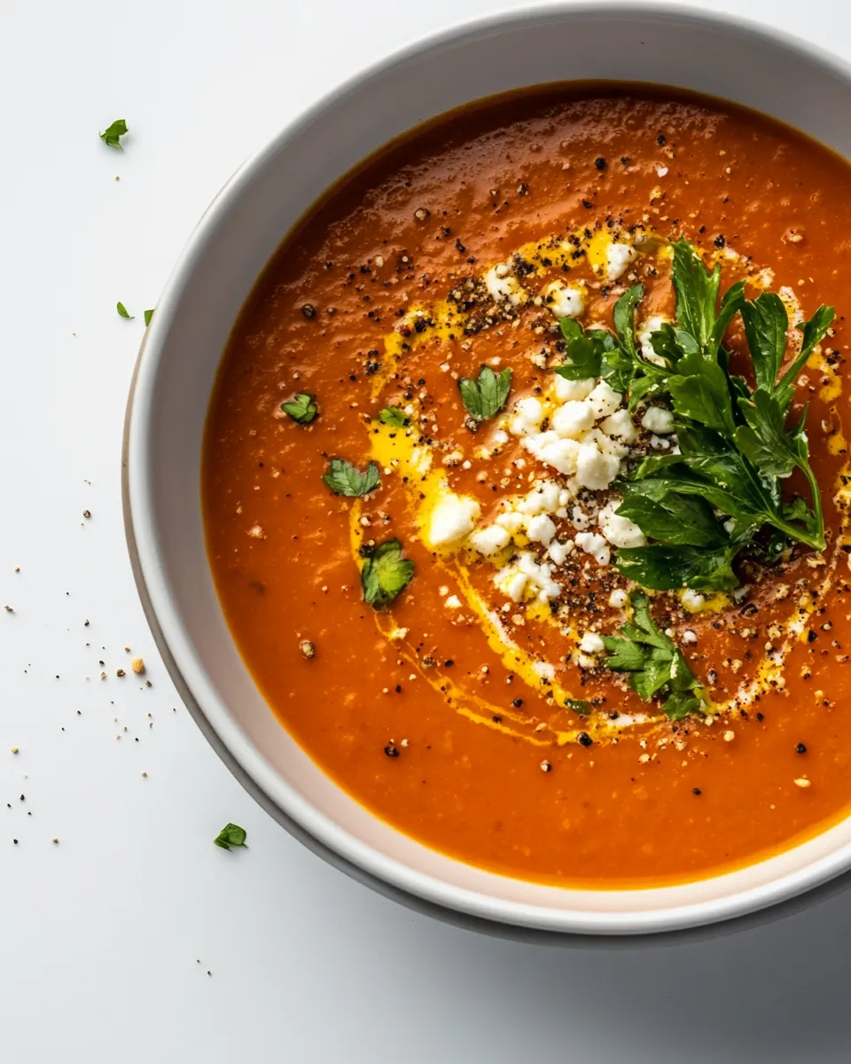 Homemade Roasted Red Pepper And Tomato Soup photo