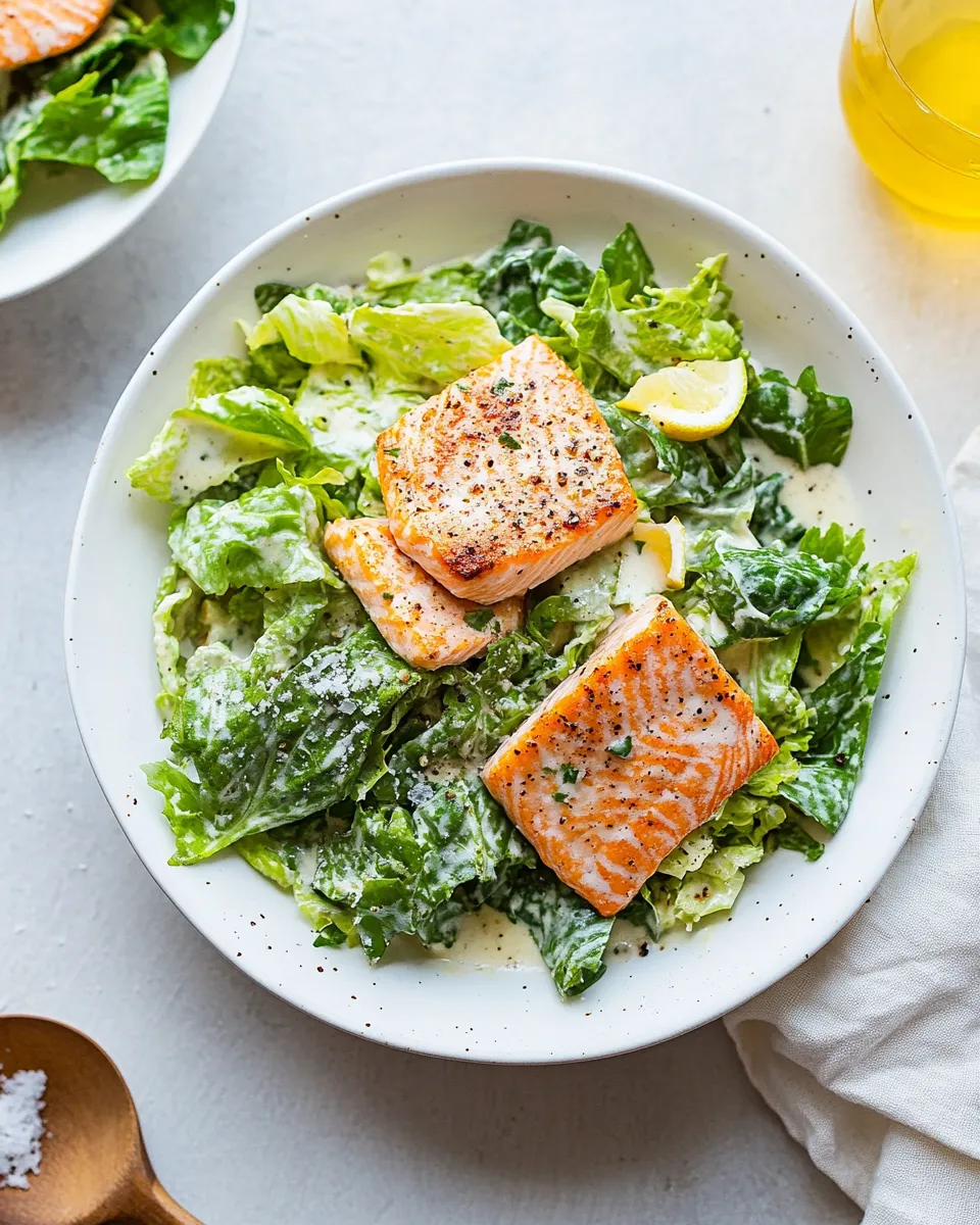 Easy Salmon Caesar Salad recipe photo