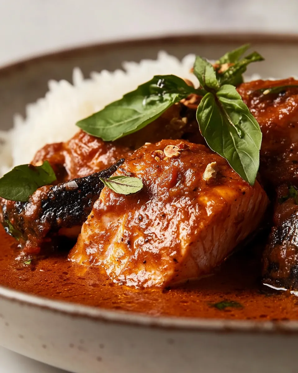 Delicious Salmon Panang Curry image