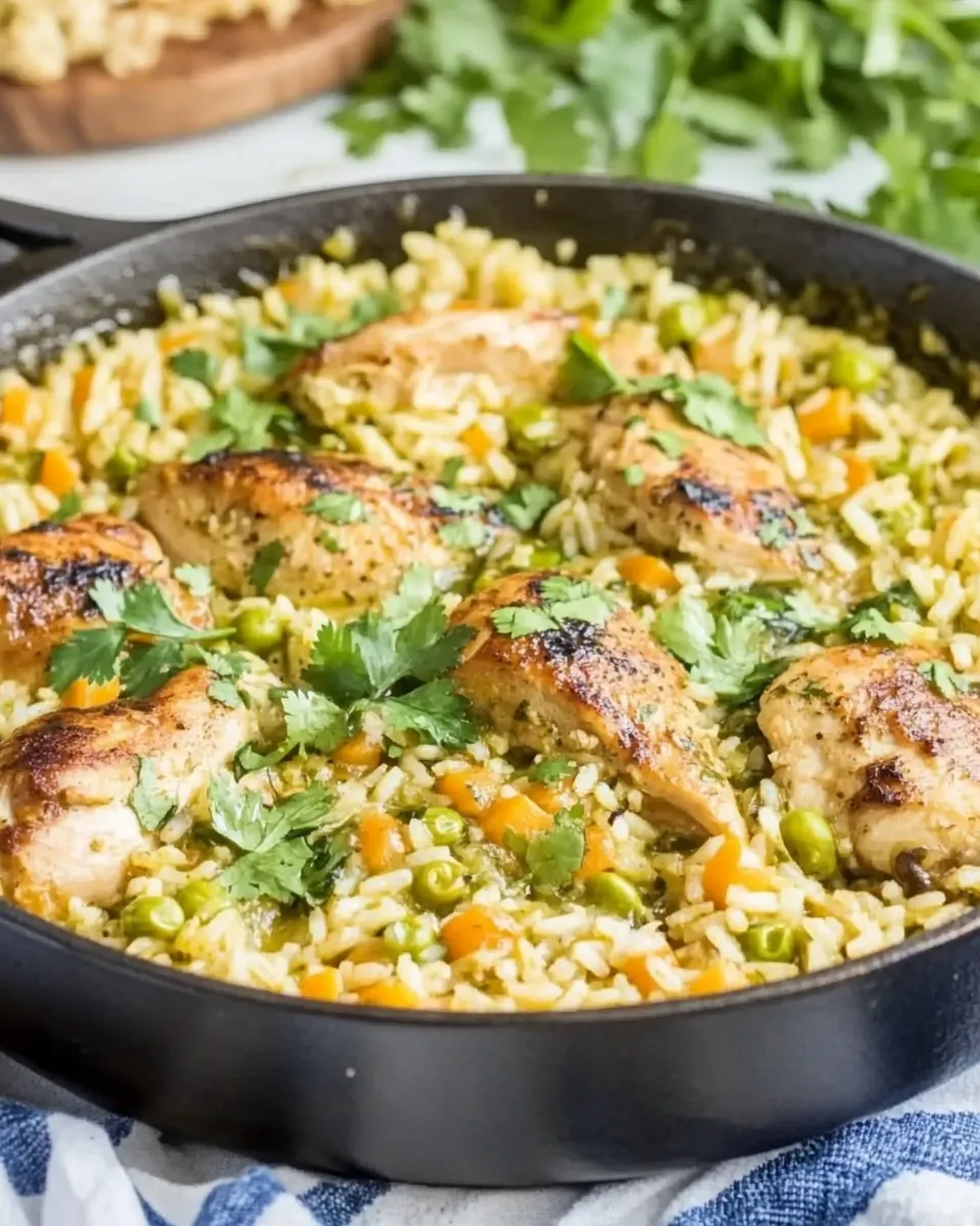 Easy Salsa Verde Chicken and Rice Skillet photo
