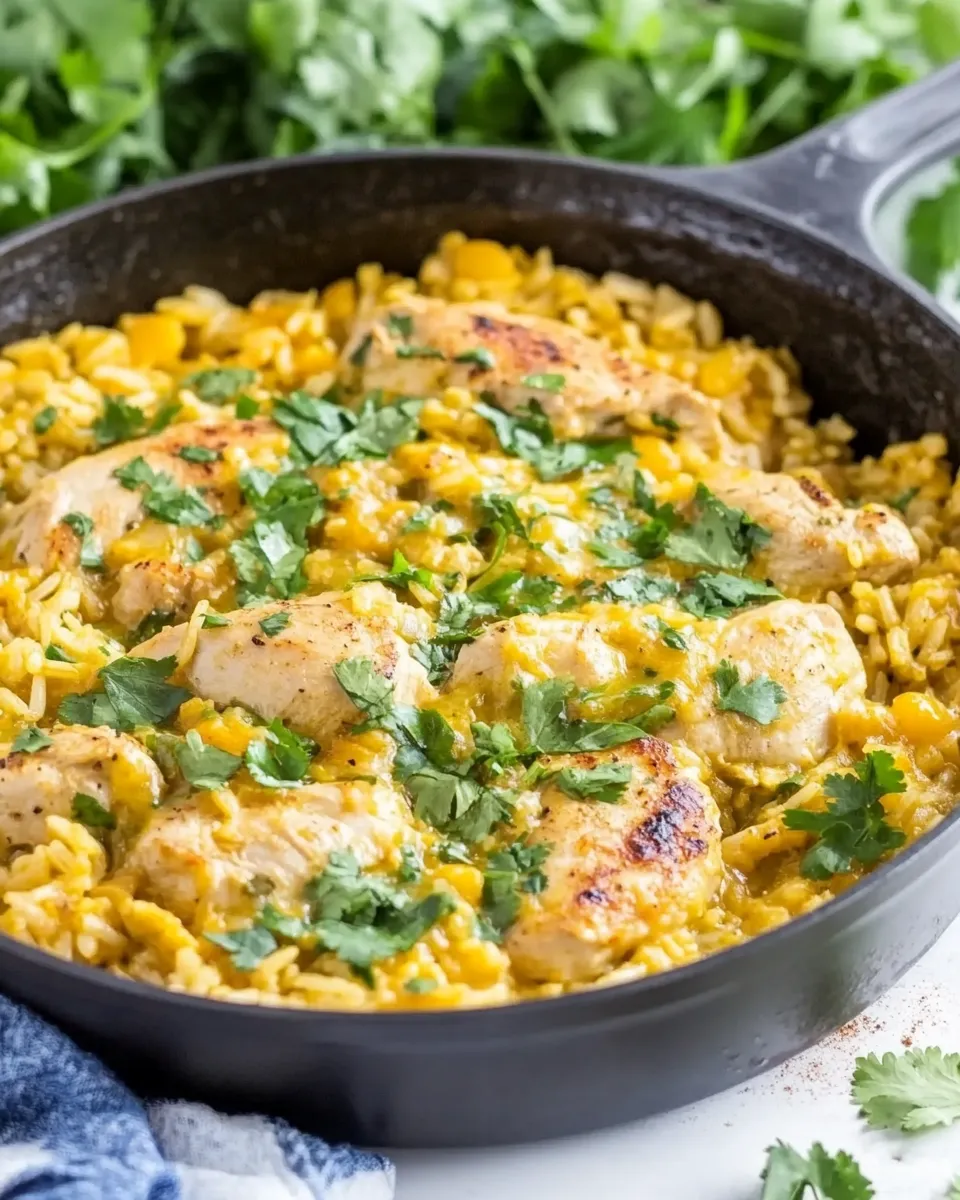 Delicious Salsa Verde Chicken and Rice Skillet image